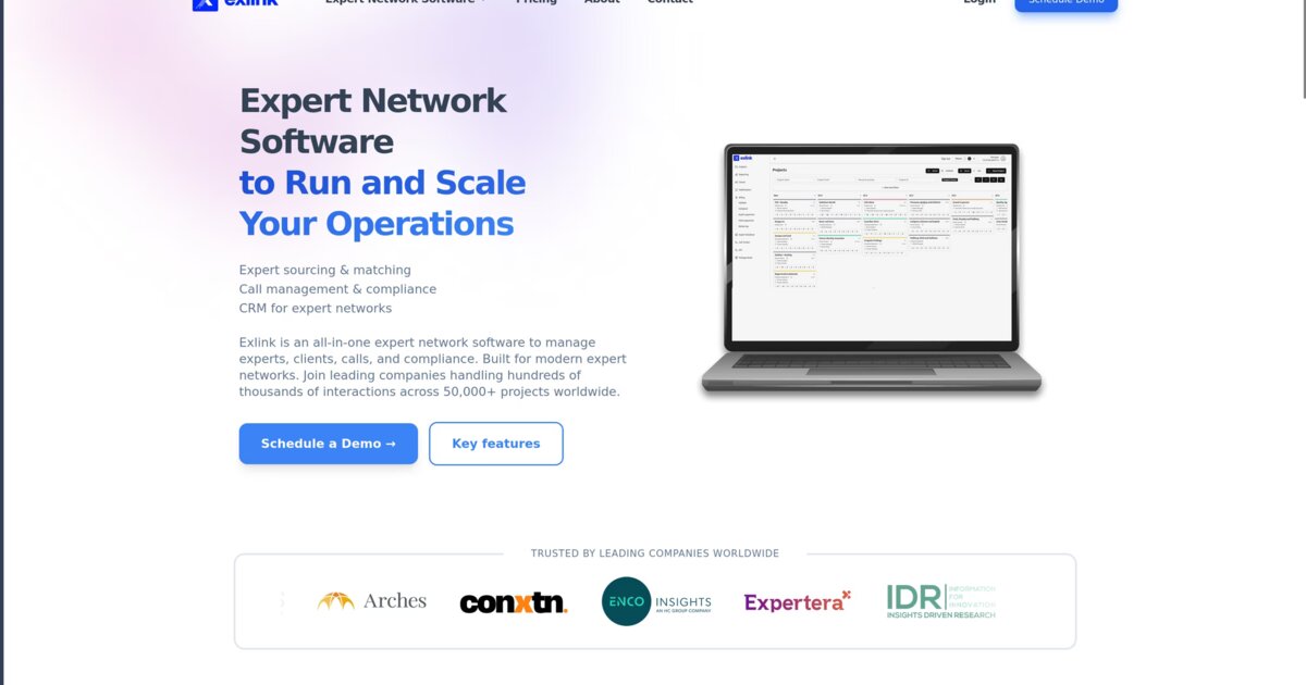 Exlink Platform — Exlink platform screenshot